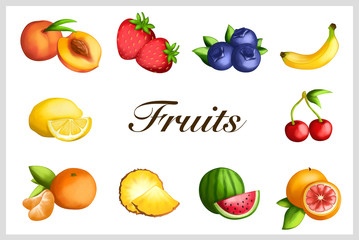 Ilustración de frutas