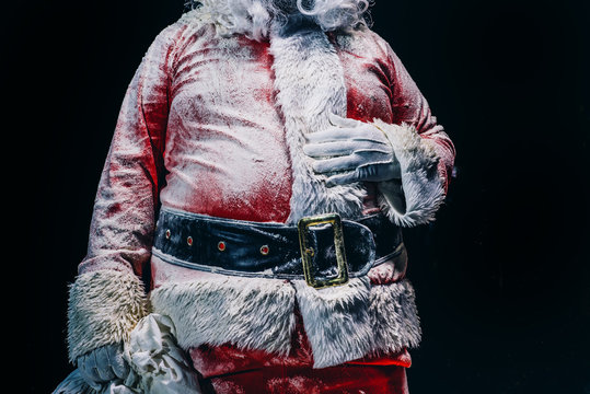 Explosion of snow Santa Claus.