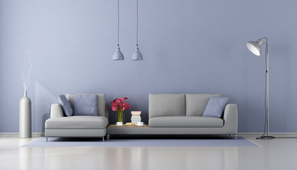 Minimalist lounge with modern sofa