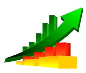 Fototapeta premium Growth chart vector. For Bussines presentation of revenue growth