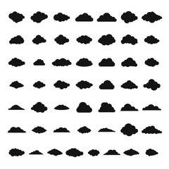 Cloud icons set, simple style