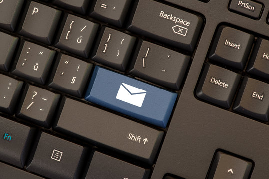 Email blue key on keyboard