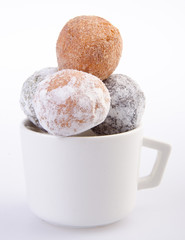 donut. munchkins donuts on background