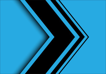 Abstract black arrow overlap on blue background design modern futuristic background vector illustration.