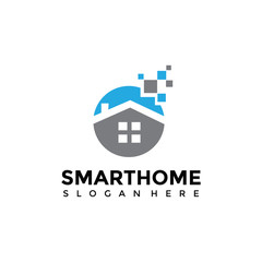 Smart Home Logo Template. Vector Illustrator EPS. 10