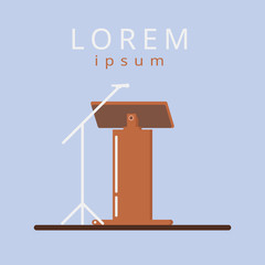 Flat vector design in icon lectern symbol.