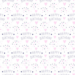 Happy birthday background. Seamless B-day pattern. Ideal for wrapping paper and decoration. Holidays design. Cute template.