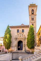 Fototapeta premium View at the church of San Gil and Santa Anna in Granada, Spain