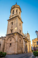 View at the San Ildefonso church in Jaen, Spain