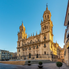 Fototapeta na wymiar View at the Cathedral of Jaen at the Santa Maria place, Spain