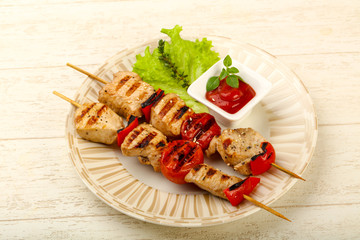 Grilled turkey skewer