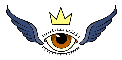 The Image of the All-Seeing Eye with Wings