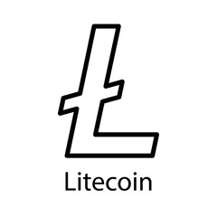 Litecoin icon for internet money. Crypto currency symbol. Blockchain based secure cryptocurrency. Vector