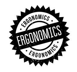 Ergonomics rubber stamp. Grunge design with dust scratches. Effects can be easily removed for a clean, crisp look. Color is easily changed.