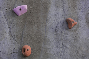 Indoor climbing wall close up