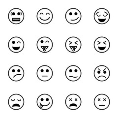 Set of emoticon vector isolated on white background. Emoji vector.