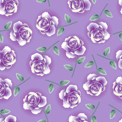 Seamless Pattern Purple Roses