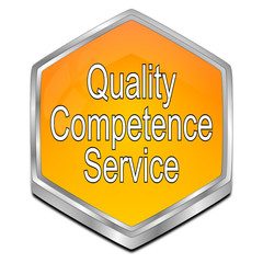 Quality Competence Service Button - 3D illustration
