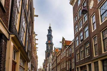 Fototapeta premium Façades à Amsterdam, Hollande aux Pays-Bas