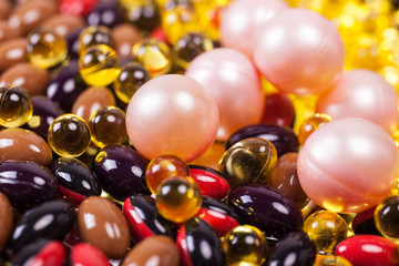 scattering the capsules and tablets