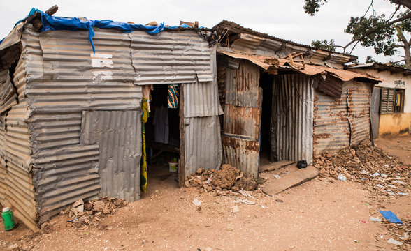 West Africa Guinea Bissau - Bijagos islands Bubaque - Local shack which houses shops and service workshops