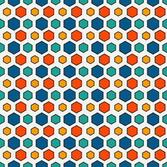Honeycomb grid abstract background. Repeated hexagon wallpaper. Seamless pattern with classic geometric ornament.