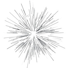 Radiating from the center of thinbeams, lines. Vector illustration. Abstract explosion, speed motion lines, radiating sharp 