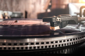 Dj turntables, mixing music, scratch club