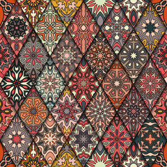 Seamless pattern. Vintage decorative elements. Hand drawn background. Islam, Arabic, Indian, ottoman motifs. Perfect for printing on fabric or paper.