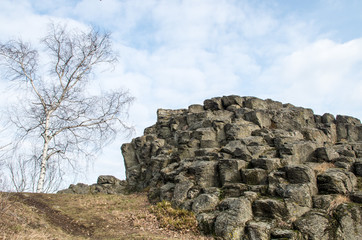 Closer look at rock formation with the abstract look of Goethe's head - Goethekopf / Großer Stein...