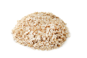 Oat flakes isolated on white background