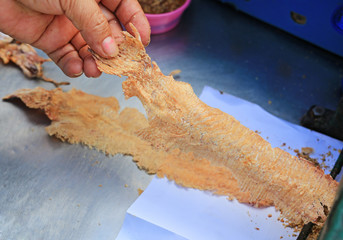 Making mashed squid.