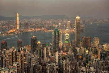 Fototapeta premium Panoramę Hongkongu z Victoria Peak