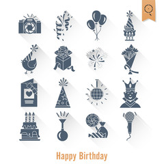 Happy Birthday Icons Set