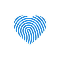 Fototapeta na wymiar heart fingerprint security