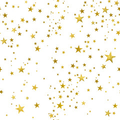 Seamless Pattern of Decorative Gold Stars