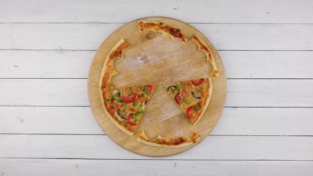 Top view of baking vegetables pizza