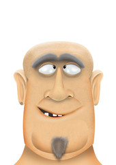 head shot of crosseyed character