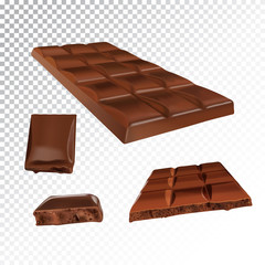 Vector realistic illustration of chocolate bar.