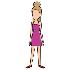 beautiful woman avatar character vector illustration design