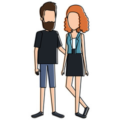 lovers couple avatars character