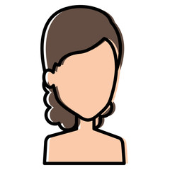 beautiful woman shirtless avatar character vector illustration design