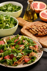 Grilled chicken and grapefruit salad.