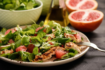 Grilled chicken and grapefruit salad.