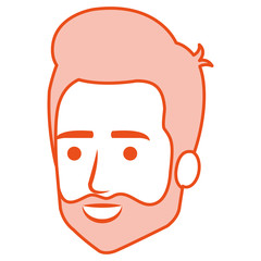 young man head avatar character vector illustration design