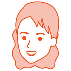 beautiful woman head avatar character vector illustration design