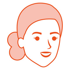 beautiful woman head avatar character vector illustration design