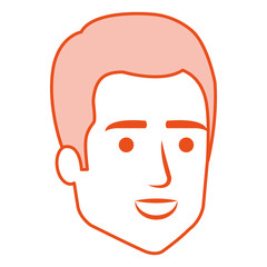 young man head avatar character vector illustration design