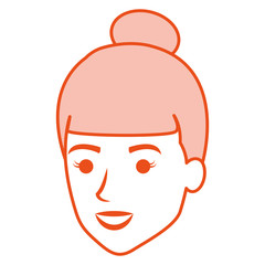 beautiful woman head avatar character vector illustration design