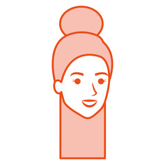 beautiful woman head avatar character vector illustration design